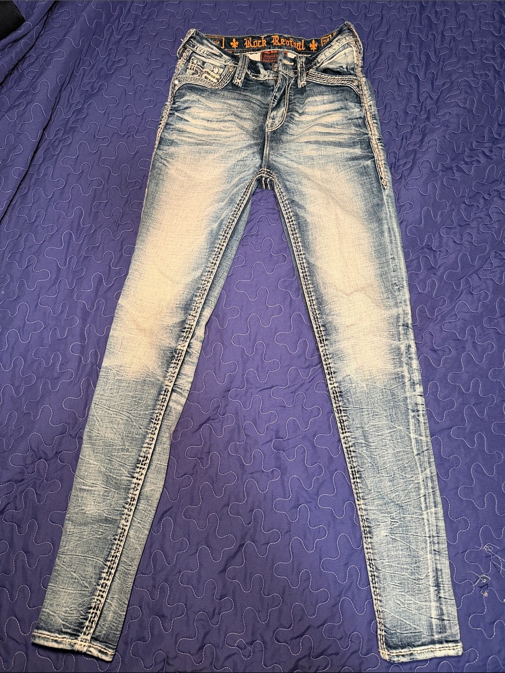 Rock Revival Light Blue Faded Skinny Jeans Kelcie